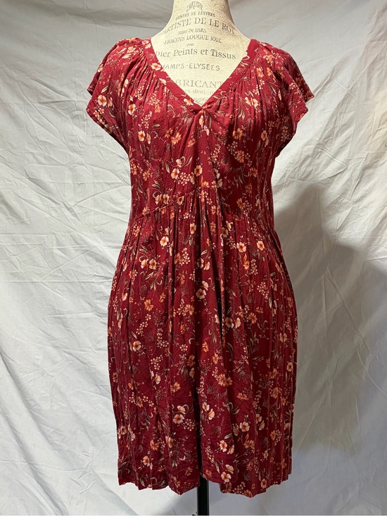 Old Navy Dresses & Skirts - Old‎ Navy Burgundy Floral V‑Neck Mini Dress